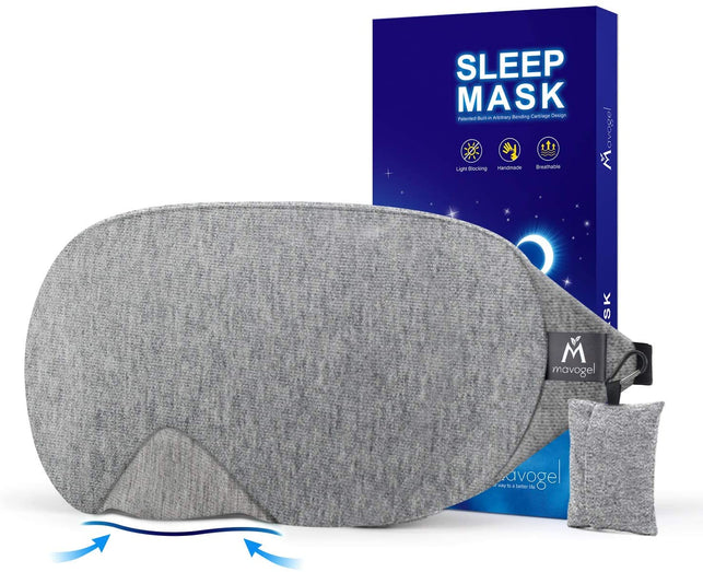 Mavogel Cotton Sleep Eye Mask - New Design Light Blocking Sleep Mask, Includes Travel Pouch, Soft, Comfortable, Blindfold, 100% Handmade, Best Blinder - The Gadget Collective