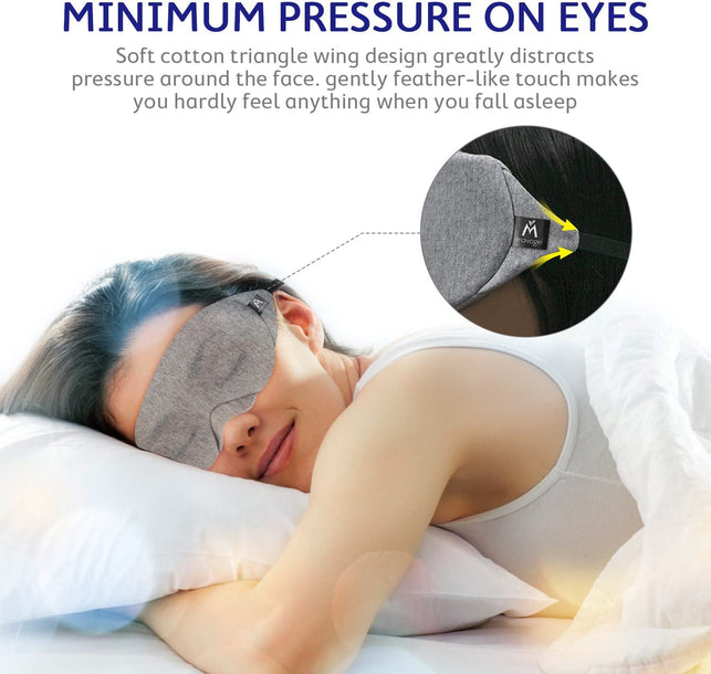 Mavogel Cotton Sleep Eye Mask - New Design Light Blocking Sleep Mask, Includes Travel Pouch, Soft, Comfortable, Blindfold, 100% Handmade, Best Blinder - The Gadget Collective