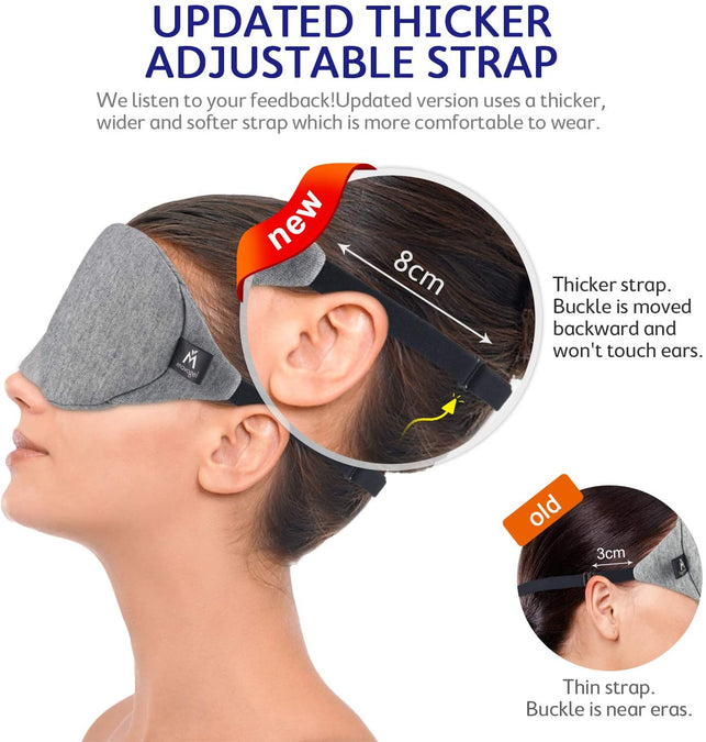 Mavogel Cotton Sleep Eye Mask - New Design Light Blocking Sleep Mask, Includes Travel Pouch, Soft, Comfortable, Blindfold, 100% Handmade, Best Blinder - The Gadget Collective