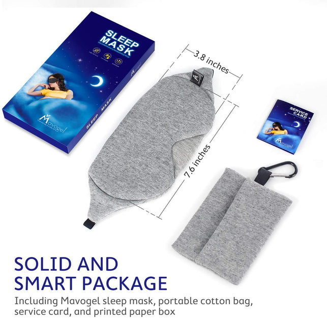 Mavogel Cotton Sleep Eye Mask - New Design Light Blocking Sleep Mask, Includes Travel Pouch, Soft, Comfortable, Blindfold, 100% Handmade, Best Blinder - The Gadget Collective