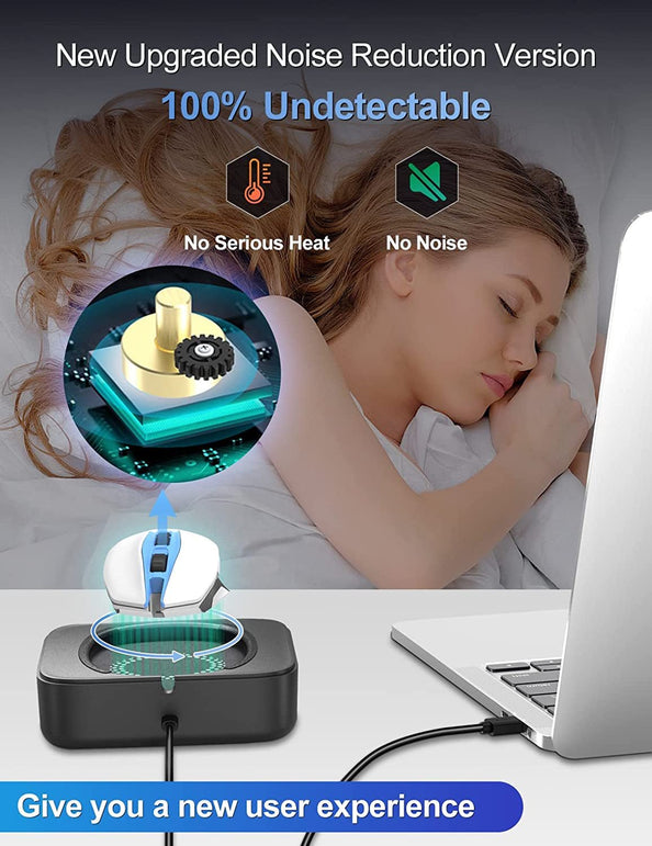 Meatanty Undetectable Mouse Mover Usb Physical Mouse Jiggler Moves Mouse Randomly, Automatic Mouse Mover Device with LED Display and ON/OFF Switch, Running Frequency Adjustable, Keeps PC Laptop Active - The Gadget Collective