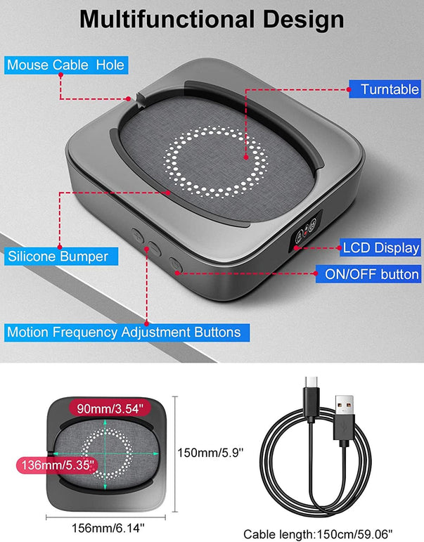 Meatanty Undetectable Mouse Mover Usb Physical Mouse Jiggler Moves Mouse Randomly, Automatic Mouse Mover Device with LED Display and ON/OFF Switch, Running Frequency Adjustable, Keeps PC Laptop Active - The Gadget Collective