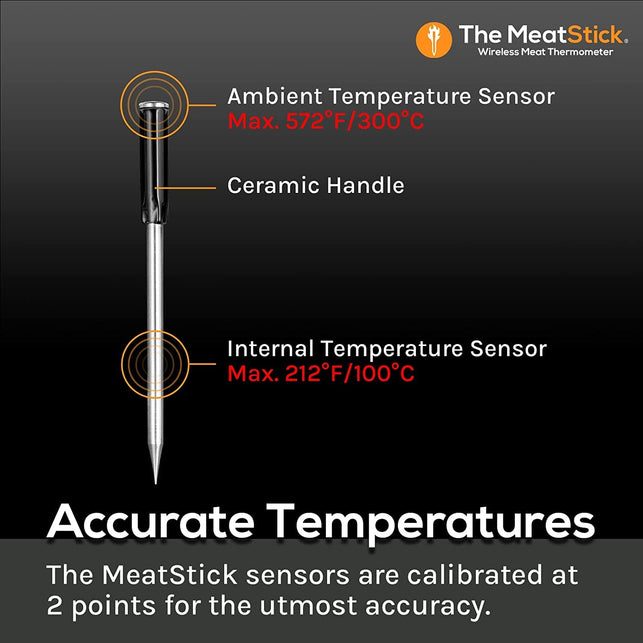 Meatstick X Set | Wireless Meat Thermometer with Bluetooth | 260Ft Range | for BBQ, Kitchen, Smoker, Air Fryer, Deep Frying, Oven, Sous Vide, Grill, Rotisserie - The Gadget Collective