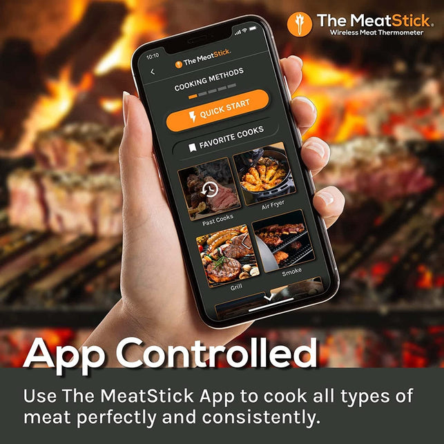 Meatstick X Set | Wireless Meat Thermometer with Bluetooth | 260Ft Range | for BBQ, Kitchen, Smoker, Air Fryer, Deep Frying, Oven, Sous Vide, Grill, Rotisserie - The Gadget Collective