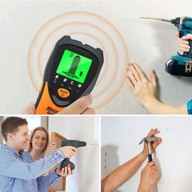 Mecurate Stud Finder Wall Scanner Sensor - 5 in 1 Electronic Stud with LCD Display & Audio Alarm for Wood AC Live Wire Metal Studs Detection Joist Pipe - The Gadget Collective