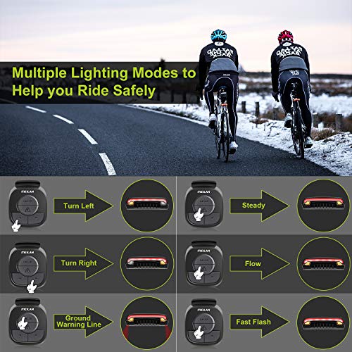 MEILAN X5 Smart Bike Tail Light with Turn Signals and Automatic Brake Light Wireless Remote Control Bike Rear Light Back USB Rechargeable Safety Warni - The Gadget Collective