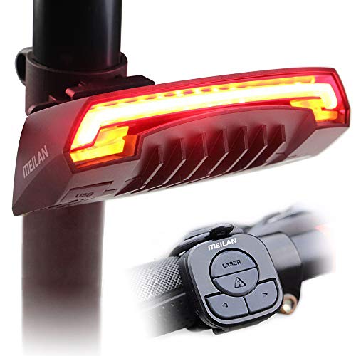 MEILAN X5 Smart Bike Tail Light with Turn Signals and Automatic Brake Light Wireless Remote Control Bike Rear Light Back USB Rechargeable Safety Warni - The Gadget Collective