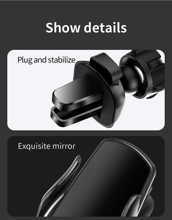 MEIMFY Wireless Car Charger Mount,Auto Clamping Air Vent Phone Holder for Car,New Upgraded Model,10W 15W Qi Fast Charging/Magnetic DC Charging for All Mobile Phones,Iphone,Samsung,Pixel - The Gadget Collective