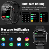 Military Smart Watch for Men (Answer/Dial Calls), 1.85" Touch Screen Tactical Smartwatch for Android Phones Iphone, IP68 Waterproof Outdoor Sports Fitness Tracker with Heart Rate/Spo2/Sleep/Ai Voice