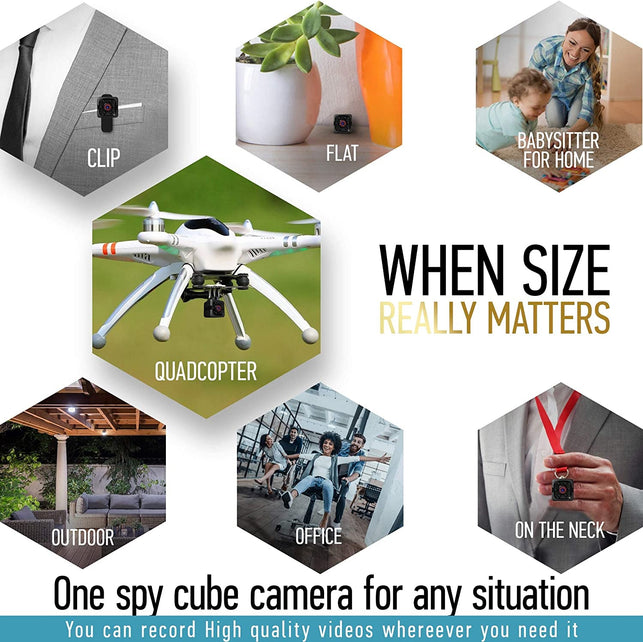 Mini Spy Camera 1080P Hidden Camera - Portable Small HD Nanny Cam with Night Vision and Motion Detection - Indoor Covert Security Camera for Home and Office - Hidden Spy Cam - Built-In Battery - The Gadget Collective