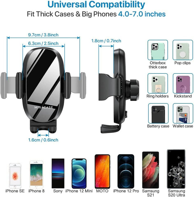 Miracase [Upgraded Version] Cup Phone Holder for Car, Universal Adjustable Long Neck Car Cup Holder Phone Mount Cradle Friendly Compatible with Iphone Samsung Google and All Smartphones - The Gadget Collective