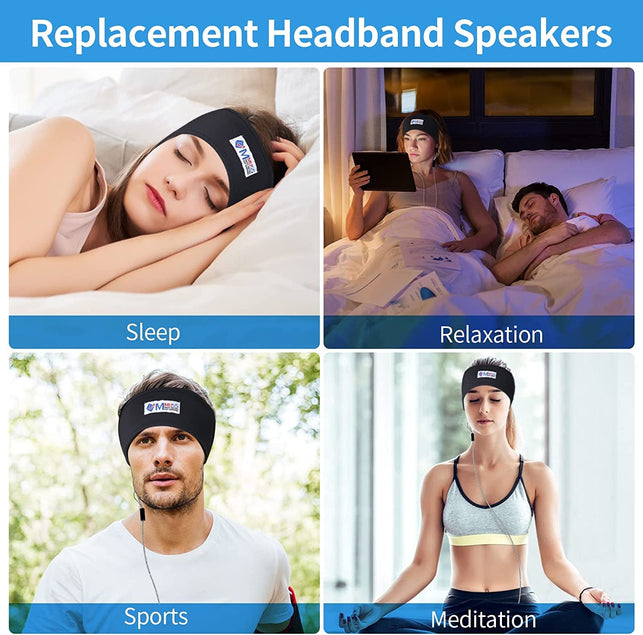 MMUSS Sleep Ultra Thin Pillow Speakers with Mic, Control Button for Sleep Headphones. Headband Headphone Replacement - The Gadget Collective