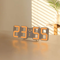 mooas Pure Mini Orange 3D LED Clock, Multi-Function LED Clock (Calendar, Alarm, Temperature) - The Gadget Collective