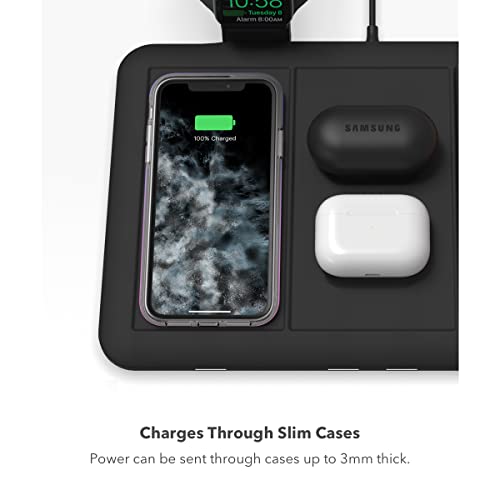 mophie 4-in-1 Wireless Charging Mat for Apple iPhone, AirPods & Watch, Samsung Galaxy, Google Pixel, and All Qi-Enabled Devices, Additional USB-A Port, Intuitive Design, Includes Apple Watch Adapter - The Gadget Collective