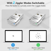 Mouse Jiggler Undetectable Metal USB Mouse Mover with Switch Button, Automatic Mini Mouse Shaker with 2 Jiggle Modes, Mouse Simulator, Driver-Free, Plug & Play, Keep Computer/Laptop Awake, Silver - The Gadget Collective