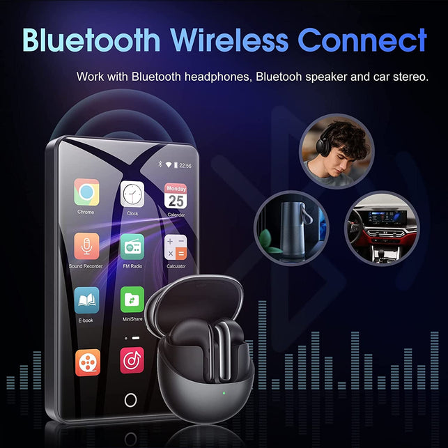 MP3 Players with Bluetooth Wifi, Oilsky 3.5" Full Touch Screen MP4 MP3 Player with Speaker, 16GB Android MP3 Digital Audio Player, Portable Bluetooth MP3 Player with Hifi Sound, Browser, FM Radio - The Gadget Collective
