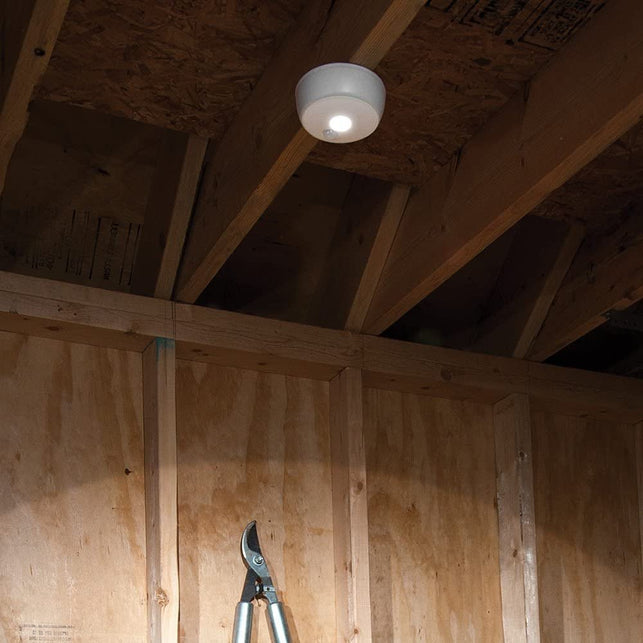 Mr. Beams MB980 Wireless Battery-Operated Indoor/Outdoor Motion-Sensing LED Ceiling Light, White - The Gadget Collective