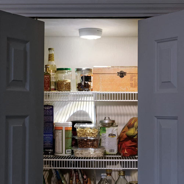 Mr. Beams MB980 Wireless Battery-Operated Indoor/Outdoor Motion-Sensing LED Ceiling Light, White - The Gadget Collective