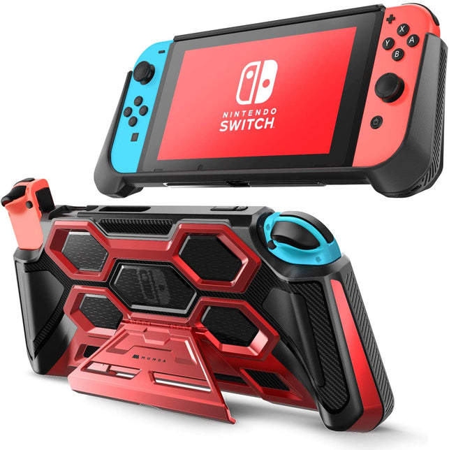 Mumba Protective Case for Nintendo Switch, [Battle Series] Heavy Duty Grip Cover for Nintendo Switch Console with Comfort Padded Hand Grips and Kickst - The Gadget Collective