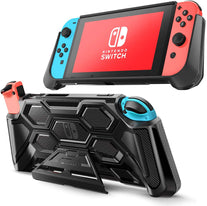 Mumba Protective Case for Nintendo Switch, [Battle Series] Heavy Duty Grip Cover for Nintendo Switch Console with Comfort Padded Hand Grips and Kickst - The Gadget Collective