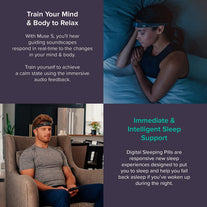 MUSE S (Gen 1): the Brain Sensing Headband - Overnight Sleep Tracker & Meditation Device - Multi Sensor Monitor with Responsive Sound Feedback Guidance from Brain Wave, Heart, Body & Breath Activity - The Gadget Collective