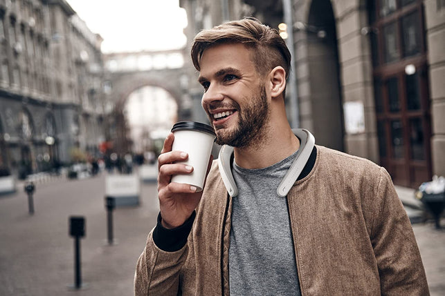 My Theater Wearable Neckband Bluetooth Speaker Universal, White (EM-W100UWH) - The Gadget Collective