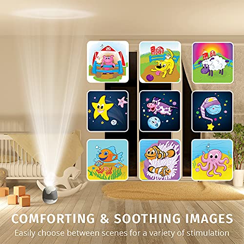 MyBaby, SoundSpa Lullaby - Sounds & Projection, Plays 6 Sounds & Lullabies, Image Projector Featuring Diverse Scenes, Auto-Off Timer Perfect for Napti - The Gadget Collective