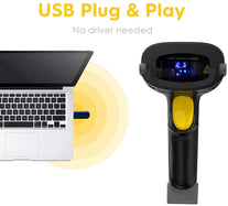 NADAMOO Wireless Barcode Scanner 328 Feet Transmission Distance USB Cordless 1D Laser Automatic Barcode Reader Handhold Bar Code Scanner with USB Rece - The Gadget Collective