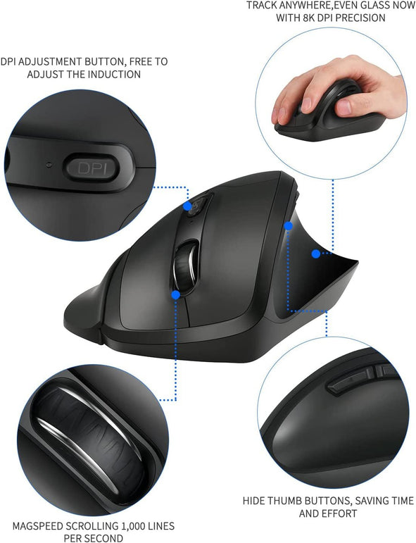 Newtral Ergonomic Mouse,Unique 33 Degree Vertical Wireless Mouse - 2.4 ...