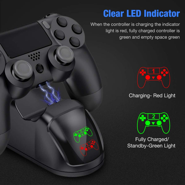 NinJoyGo Controller Charger, For PS4 DualShock 4 Controller USB Charging Station Dock, PlayStation 4 Charging Station for Sony Playstation4 / PS4 / P - The Gadget Collective