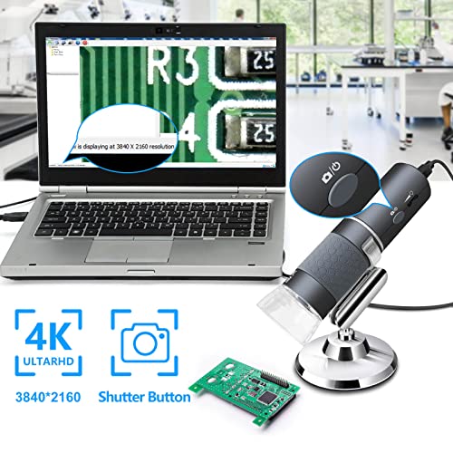 Ninyoon 4K WiFi Microscope for iPhone Android PC, 50-1000X USB Digital Microscope Wireless Super HD Endoscope Camera Compatible with All Cellphones iPad Android Tablet Windows Mac Chrome Linux - The Gadget Collective