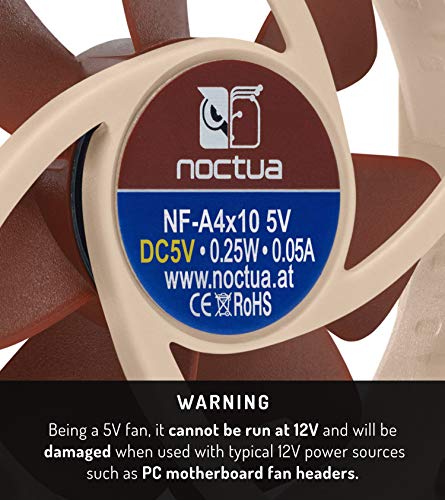 Noctua NF-A4x10 5V, Premium Quiet Fan, 3-Pin, 5V Version (40x10mm, Brown) - The Gadget Collective