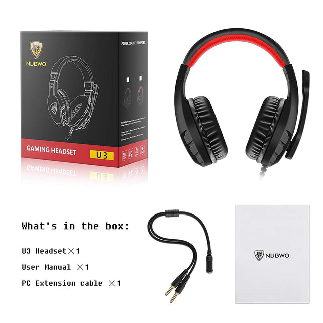 NUBWO U3 3.5mm Gaming Headset for PC, PS4, Laptop, Xbox One, Mac, iPad, Nintendo Switch Games, Computer Game Gamer Over Ear - The Gadget Collective