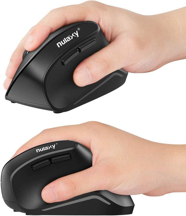 Nulaxy Ergonomic Mouse, 2.4G Wireless Vertical Mouse with 3 Adjustable DPI(800 / 1200 /1600), Wireless Ergonomic Optical Mouse with 6 Buttons for Computer, Laptop, PC, Ipad, Desktop, Macbook Black - The Gadget Collective