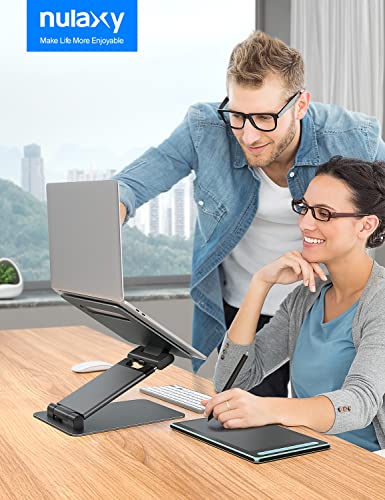 Nulaxy Laptop Stand for Desk, Ergonomic Sit to Stand Laptop Holder Convertor, Adjustable Height from 1.18" to 21", Supports up to 22lbs, Compatible with MacBook, All Laptops Computer Tablets 10-17" - The Gadget Collective