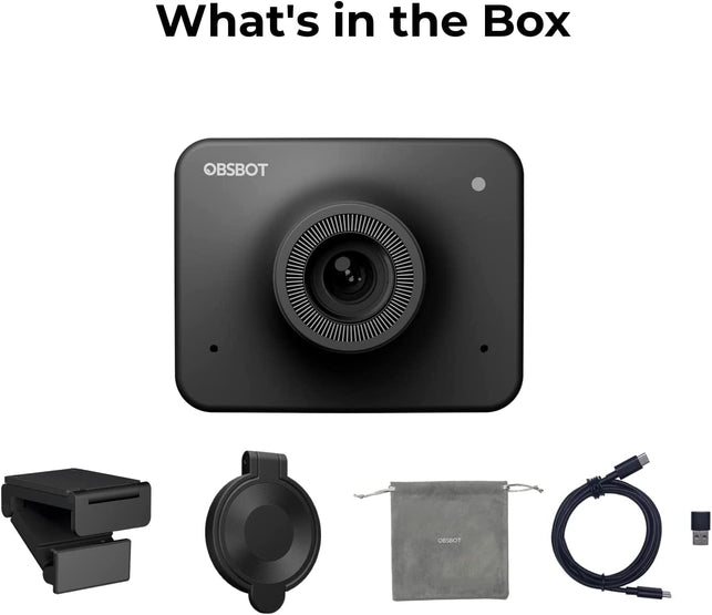 OBSBOT Meet 1080P 60FPS Webcam, Ai-Powered Auto Framing, HDR, Adjustable Field of View, Blur Background and Background Replacement, Computer Camera for Streaming, Web Camera with Microphone - The Gadget Collective