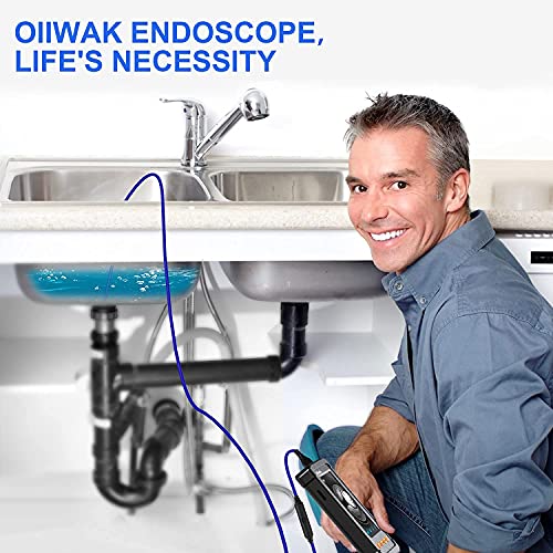 Oiiwak Industrial Endoscope Camera 5.5mm Waterproof Drain Snake Camera 1080P HD Digital Borescope Inspection Camera 4.3" Screen Automotive Plumbing Sewer Wall Camera with Light, Tool Box, 11.5FT Cable - The Gadget Collective