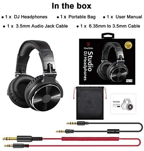OneOdio PRO-10 Adapter-Free Closed Back Over Ear DJ Stereo Monitor Headphones, Professional Studio Monitor & Mixing, Telescopic Arms with Scale, Newes - The Gadget Collective