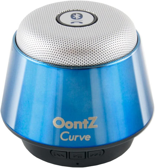 Oontz Curve Bluetooth Speaker Ultra Portable Wireless Full 360 Degree Sound with Built in Speakerphone Works with Iphone Ipad Tablet Samsung and Smart Phones - Metallic Blue - The Gadget Collective