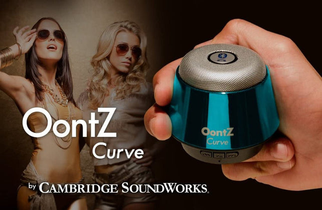 Oontz Curve Bluetooth Speaker Ultra Portable Wireless Full 360 Degree Sound with Built in Speakerphone Works with Iphone Ipad Tablet Samsung and Smart Phones - Metallic Blue - The Gadget Collective