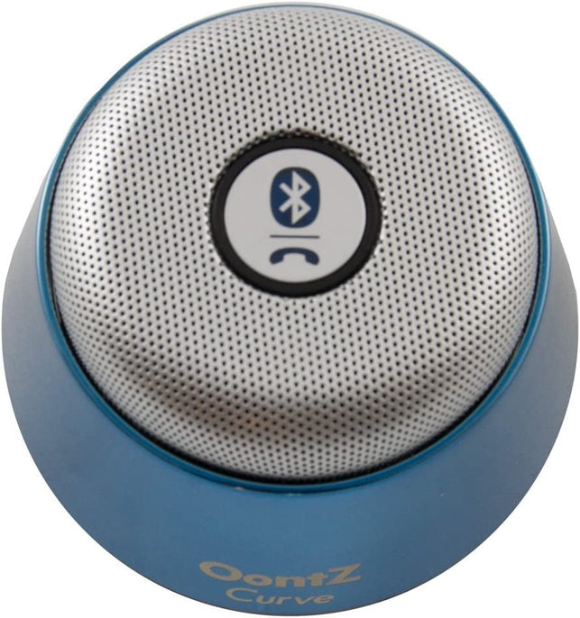 Oontz Curve Bluetooth Speaker Ultra Portable Wireless Full 360 Degree Sound with Built in Speakerphone Works with Iphone Ipad Tablet Samsung and Smart Phones - Metallic Blue - The Gadget Collective