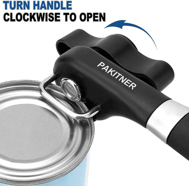 PAKITNER- Safe Cut Can Opener, Smooth Edge Can Opener - Can Opener Handheld, Manual Can Opener, Ergonomic Smooth Edge, Food Grade Stainless Steel Cutting Can Opener for Kitchen & Restaurant - The Gadget Collective