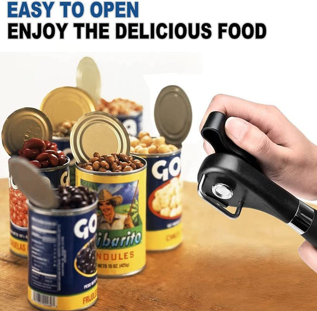 PAKITNER- Safe Cut Can Opener, Smooth Edge Can Opener - Can Opener Handheld, Manual Can Opener, Ergonomic Smooth Edge, Food Grade Stainless Steel Cutting Can Opener for Kitchen & Restaurant - The Gadget Collective