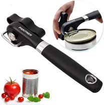PAKITNER- Safe Cut Can Opener, Smooth Edge Can Opener - Can Opener Handheld, Manual Can Opener, Ergonomic Smooth Edge, Food Grade Stainless Steel Cutting Can Opener for Kitchen & Restaurant - The Gadget Collective