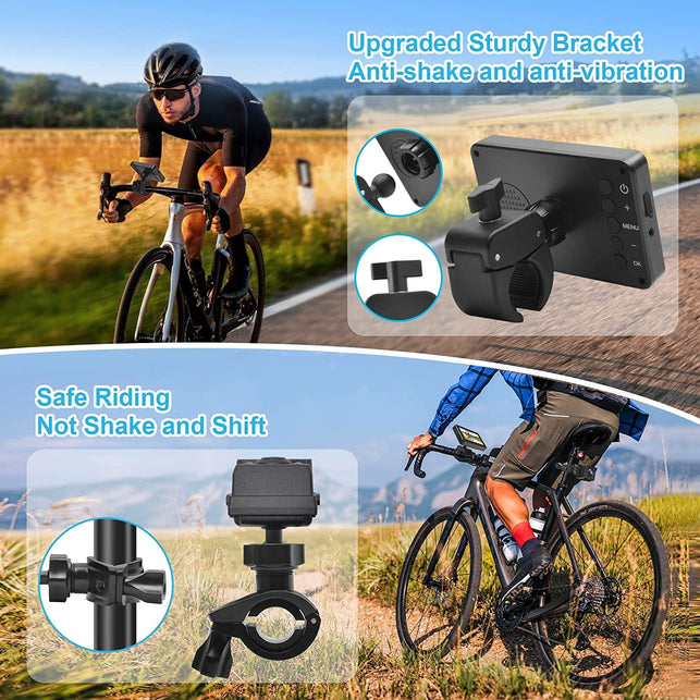 PARKVISION 1080P Bike Mirror Camera,Rear View Mirror Camera for Bicycle Handlebars with 8-LED Night Vision,110°Distortion-Free View with 4.3" Screen,Adjustable Rotatable Bracket for Ebike,Mountains - The Gadget Collective