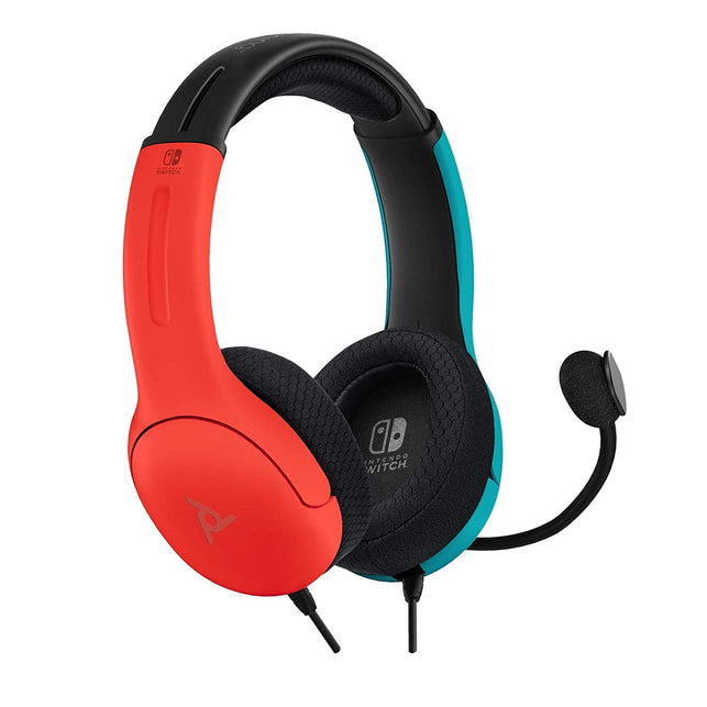 PDP Gaming LVL40 Stereo Headset with Mic for Nintendo Switch - PC, Ipad, Mac, Laptop Compatible - Noise Cancelling Microphone, Lightweight, Soft Comfort on Ear Headphones - Mario Red & Blue - The Gadget Collective