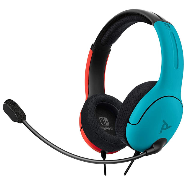 PDP Gaming LVL40 Stereo Headset with Mic for Nintendo Switch - PC, Ipad, Mac, Laptop Compatible - Noise Cancelling Microphone, Lightweight, Soft Comfort on Ear Headphones - Mario Red & Blue - The Gadget Collective