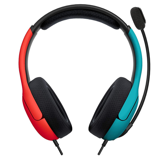 PDP Gaming LVL40 Stereo Headset with Mic for Nintendo Switch - PC, Ipad, Mac, Laptop Compatible - Noise Cancelling Microphone, Lightweight, Soft Comfort on Ear Headphones - Mario Red & Blue - The Gadget Collective