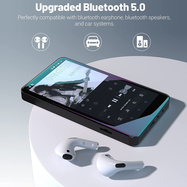 PECSU MP3 Player with Bluetooth and Wifi, 32GB Android MP3/ MP4 Player Supports Spotify and App Download, 5" 1080P Full Touch Screen Lossless Digital Audio Player with Speaker, Expandable up to 1TB - The Gadget Collective