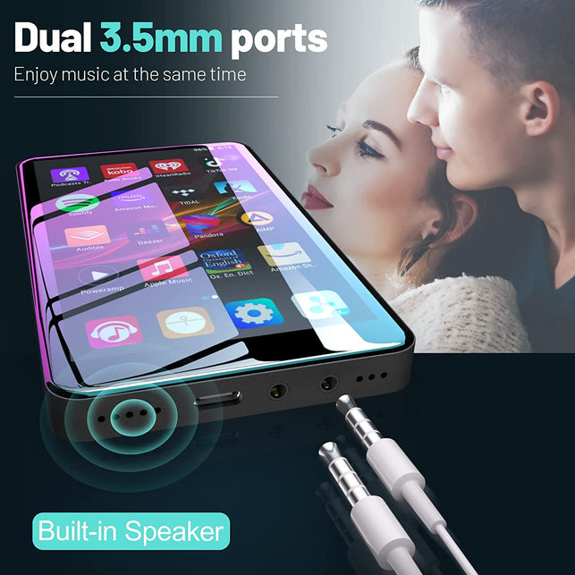 PECSU MP3 Player with Bluetooth and Wifi, 32GB Android MP3/ MP4 Player Supports Spotify and App Download, 5" 1080P Full Touch Screen Lossless Digital Audio Player with Speaker, Expandable up to 1TB - The Gadget Collective